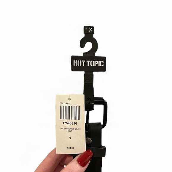 Hot Topic Double Black Pyramid Belt - Picture 5 of 5